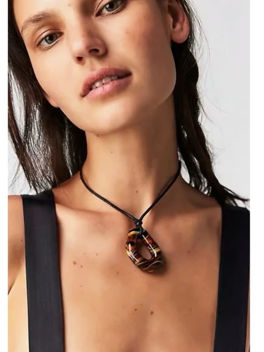 Free People Summertime Cord Choker Tiger’s Eye  NWT Bohemian Adjustable Necklace